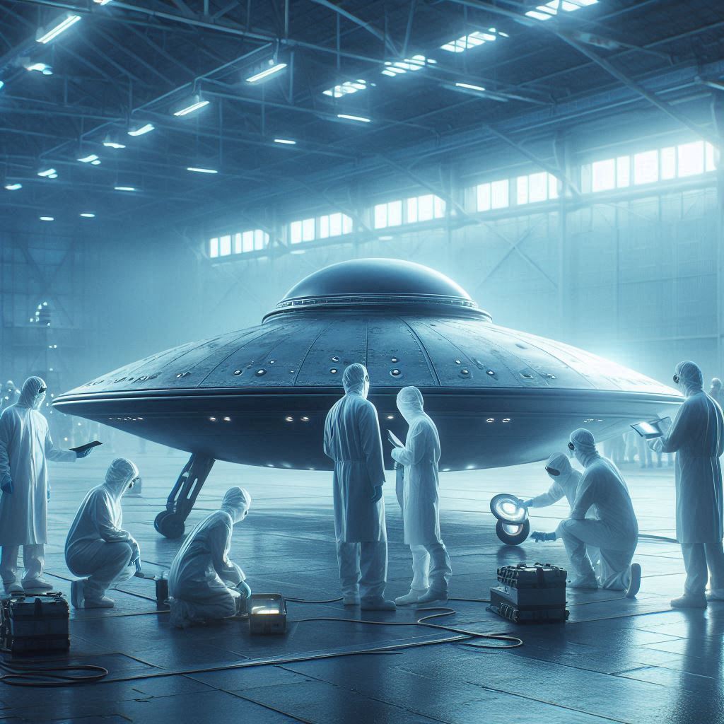 Científicos como Bob Lazar investigando naves de origen no humano.