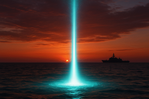 Luz misteriosa emerge del fondo del mar