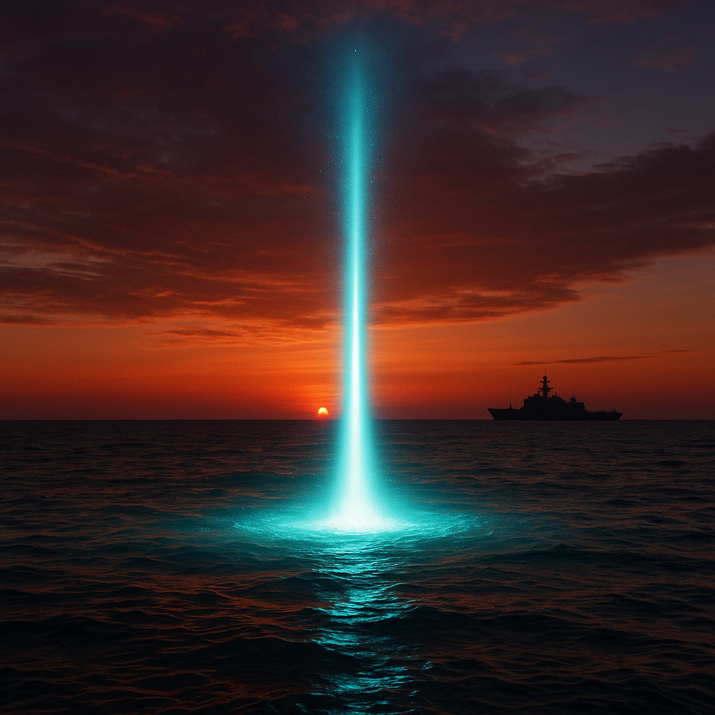 Luz misteriosa emerge del fondo del mar